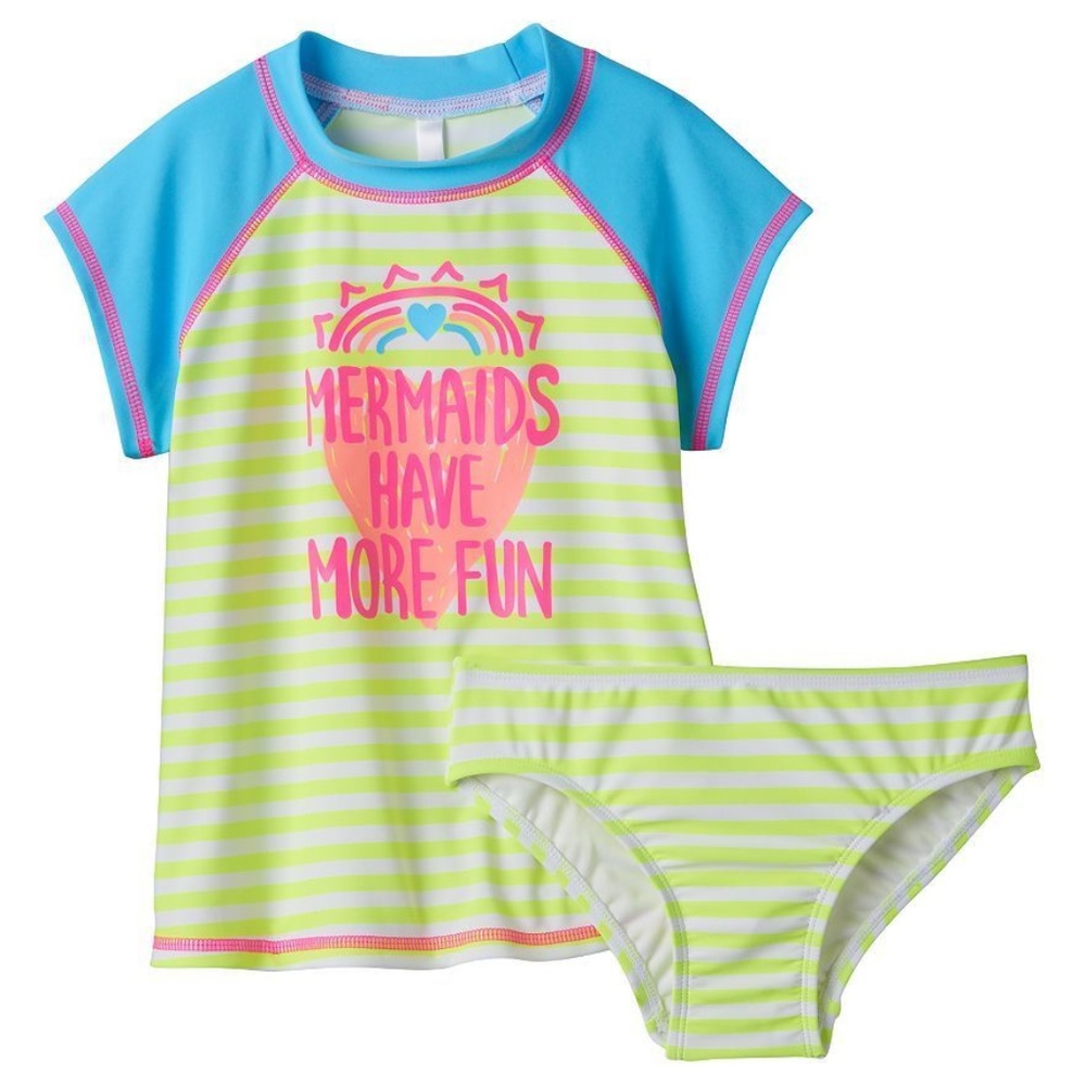 2-Piece Rashguard Swimsuit Girls Size 4